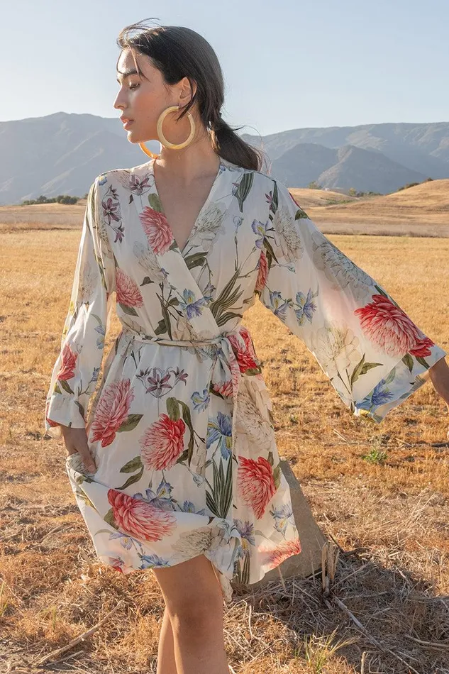 Women YUMI KIM Robes and Pajamas DREAM LOVER FLORAL ROBE Forever Yours Ivory