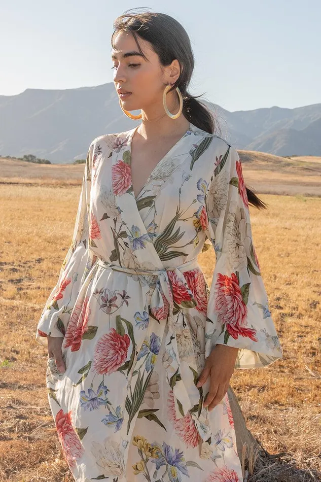 Women YUMI KIM Robes and Pajamas DREAM LOVER FLORAL ROBE Forever Yours Ivory