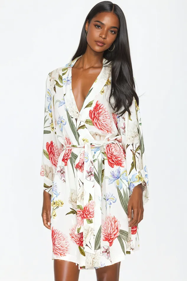 Women YUMI KIM Robes and Pajamas DREAM LOVER FLORAL ROBE Forever Yours Ivory