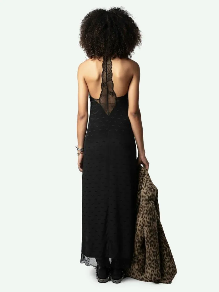 Women Zadig and Voltaire Dresses and Skirts Rif Wings Silk Jacquard Dress Black
