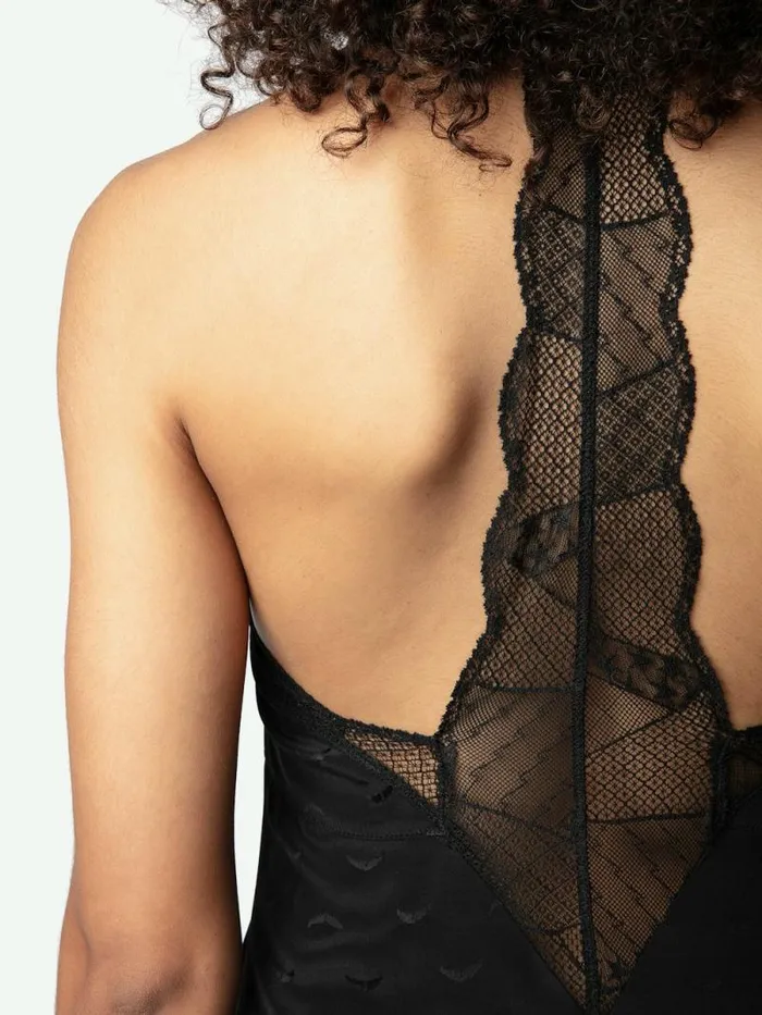 Women Zadig and Voltaire Dresses and Skirts Rif Wings Silk Jacquard Dress Black