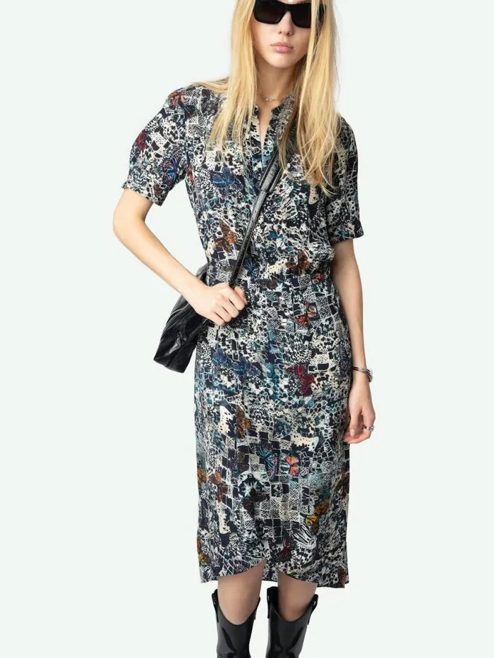 Women Zadig and Voltaire Dresses and Skirts Rimaz Dress Encre Women Zadig and Voltaire Dresses and Skirts Rimaz Dress Encre