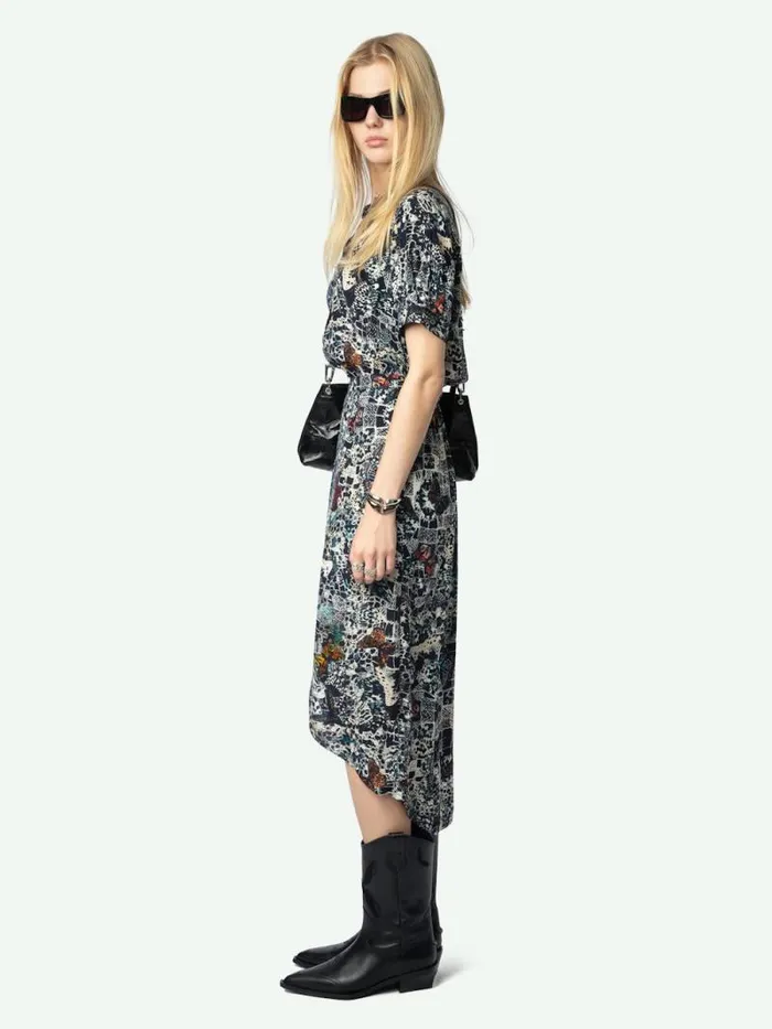 Women Zadig and Voltaire Dresses and Skirts Rimaz Dress Encre Women Zadig and Voltaire Dresses and Skirts Rimaz Dress Encre