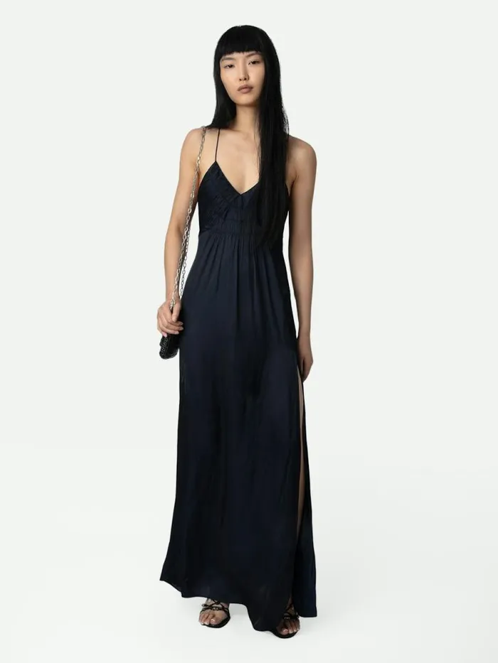 Women Zadig and Voltaire Dresses and Skirts Satin Rayon Dress Encre