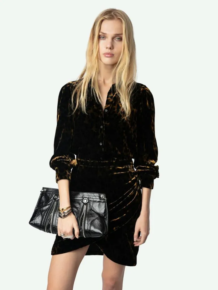 Women Zadig and Voltaire Dresses and Skirts Velvet Rulipe Dress Cognac
