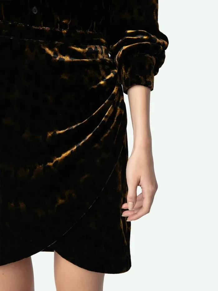 Women Zadig and Voltaire Dresses and Skirts Velvet Rulipe Dress Cognac