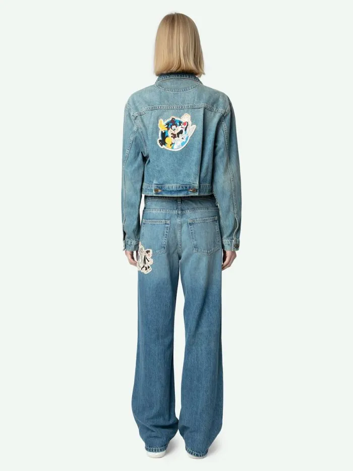 Women Zadig and Voltaire Jackets and Coats Aretha Cropped Patches Jacket Medium Wash Women Zadig and Voltaire Jackets and Coats Aretha Cropped Patches Jacket Medium Wash