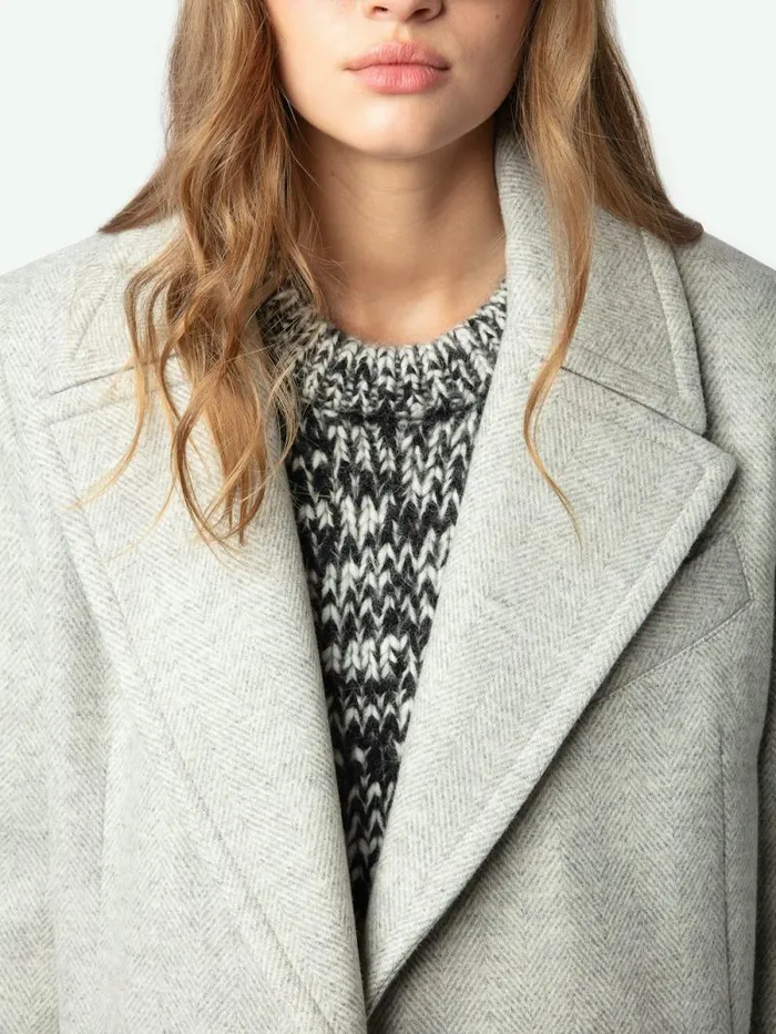 Women Zadig and Voltaire Jackets and Coats Mulan Coat Grey Women Zadig and Voltaire Jackets and Coats Mulan Coat Grey