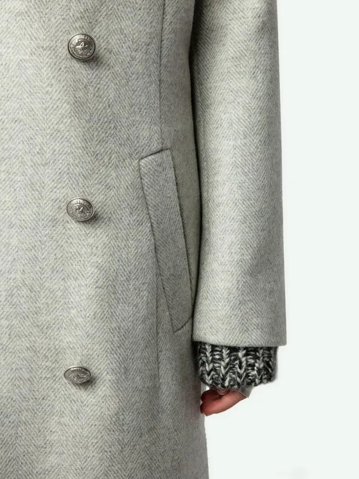 Women Zadig and Voltaire Jackets and Coats Mulan Coat Grey Women Zadig and Voltaire Jackets and Coats Mulan Coat Grey