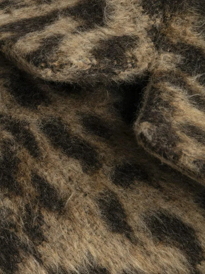 Women Zadig and Voltaire Jackets and Coats Violet Leopard Coat Naturel