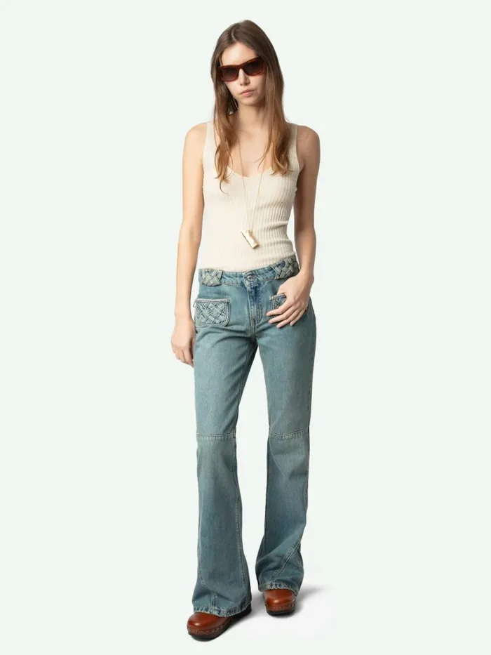 Women Zadig and Voltaire Pants and Shorts Foam Jeans Light Blue