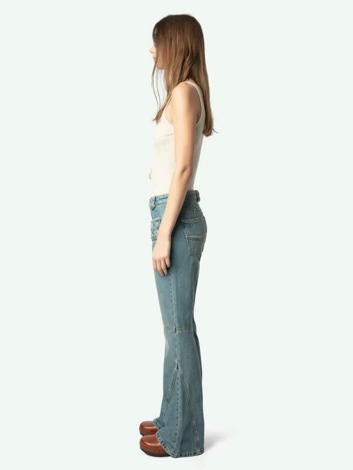 Women Zadig and Voltaire Pants and Shorts Foam Jeans Light Blue