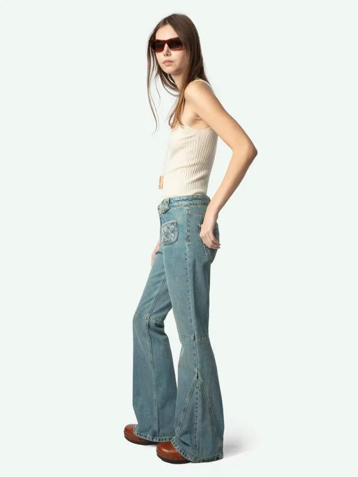 Women Zadig and Voltaire Pants and Shorts Foam Jeans Light Blue
