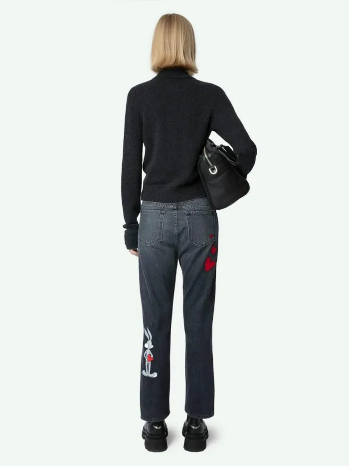 Women Zadig and Voltaire Pants and Shorts Patti Patch Jeans Washed Black Women Zadig and Voltaire Pants and Shorts Patti Patch Jeans Washed Black