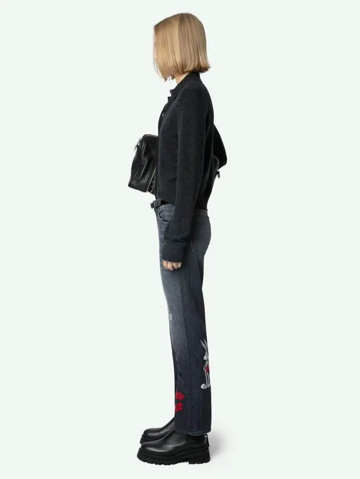 Women Zadig and Voltaire Pants and Shorts Patti Patch Jeans Washed Black Women Zadig and Voltaire Pants and Shorts Patti Patch Jeans Washed Black