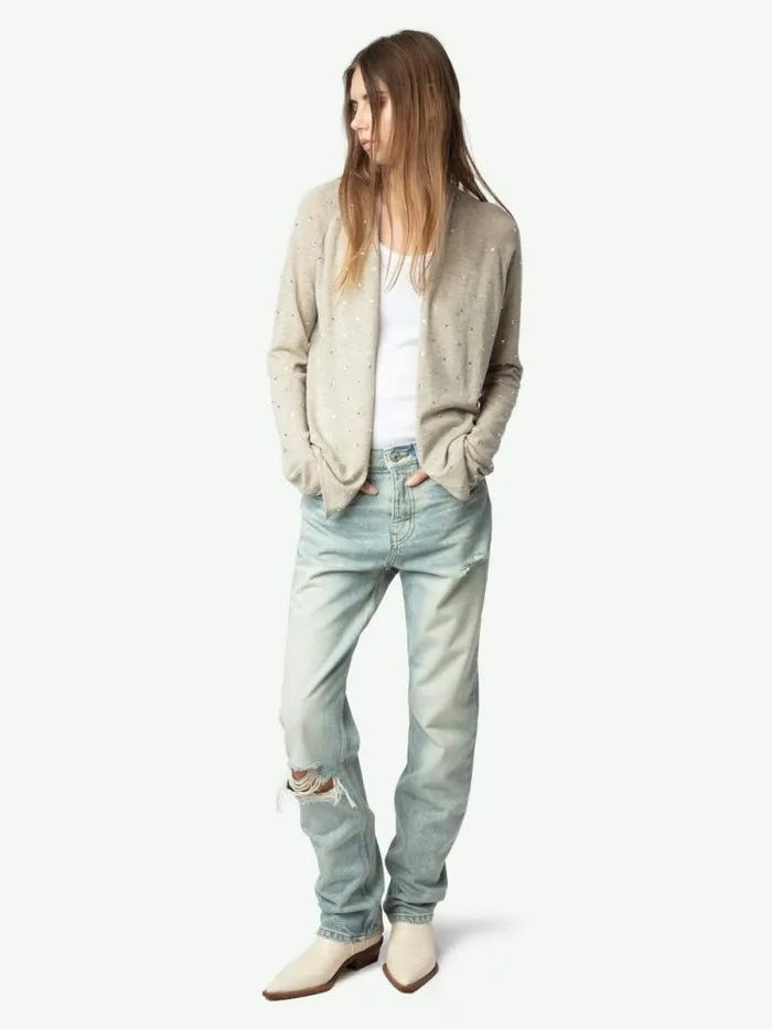 Women Zadig and Voltaire Sweaters and Cardigans Daffy Cashmere Cardigan Geology