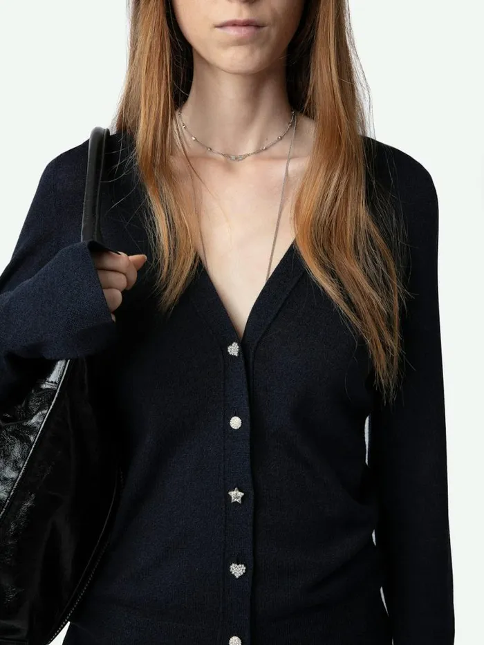 Women Zadig and Voltaire Sweaters and Cardigans Jemma Cardigan Encre