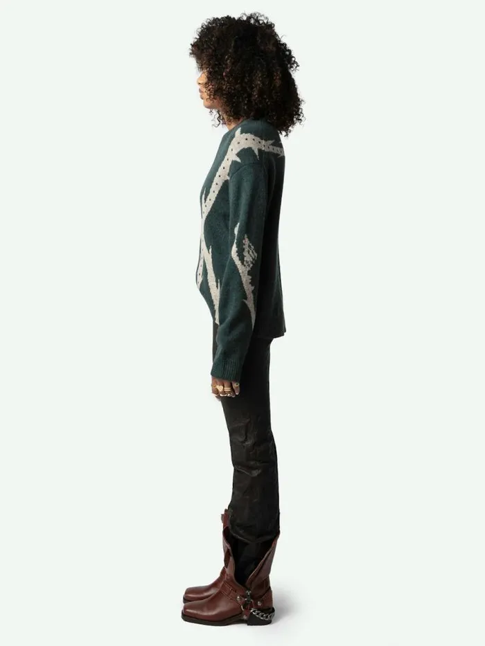Women Zadig and Voltaire Sweaters and Cardigans Markus Cashmere Sweater Peaks Women Zadig and Voltaire Sweaters and Cardigans Markus Cashmere Sweater Peaks