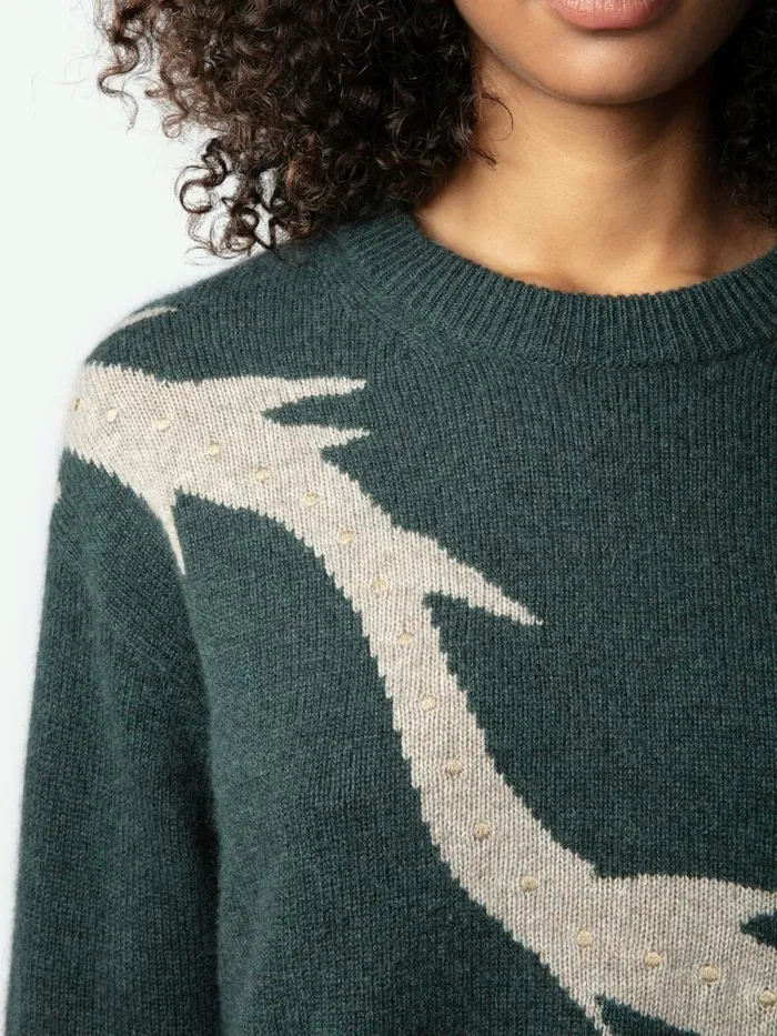 Women Zadig and Voltaire Sweaters and Cardigans Markus Cashmere Sweater Peaks Women Zadig and Voltaire Sweaters and Cardigans Markus Cashmere Sweater Peaks