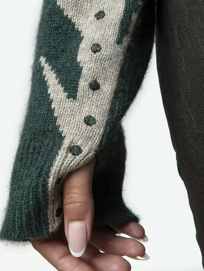 Women Zadig and Voltaire Sweaters and Cardigans Markus Cashmere Sweater Peaks Women Zadig and Voltaire Sweaters and Cardigans Markus Cashmere Sweater Peaks