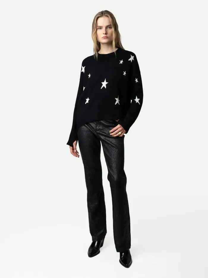 Women Zadig and Voltaire Sweaters and Cardigans Markus Stars Cashmere Sweater Black