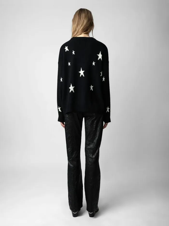 Women Zadig and Voltaire Sweaters and Cardigans Markus Stars Cashmere Sweater Black