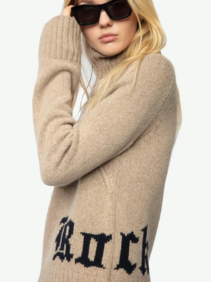 Women Zadig and Voltaire Sweaters and Cardigans Nalma Wool Sweater Oatmeal