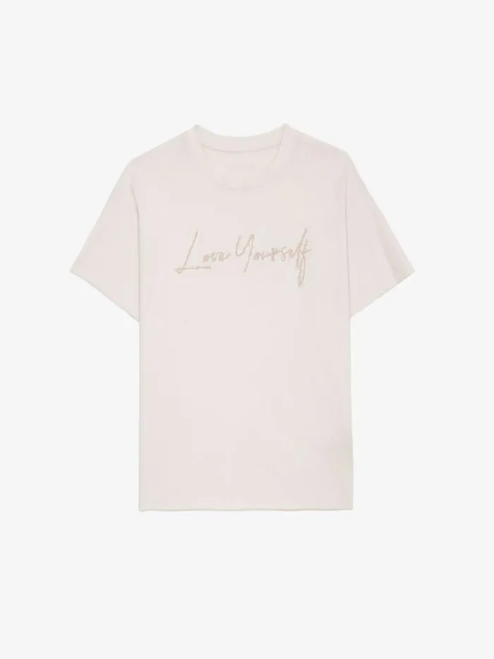 Women Zadig and Voltaire TShirts Tommer Love Yourself Diamant Tshirt Sweet