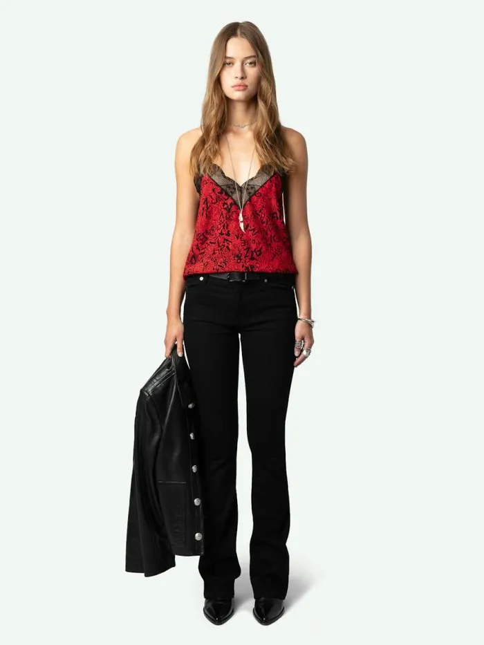 Women Zadig and Voltaire Tops and Shirts Christy Camisole Crimson