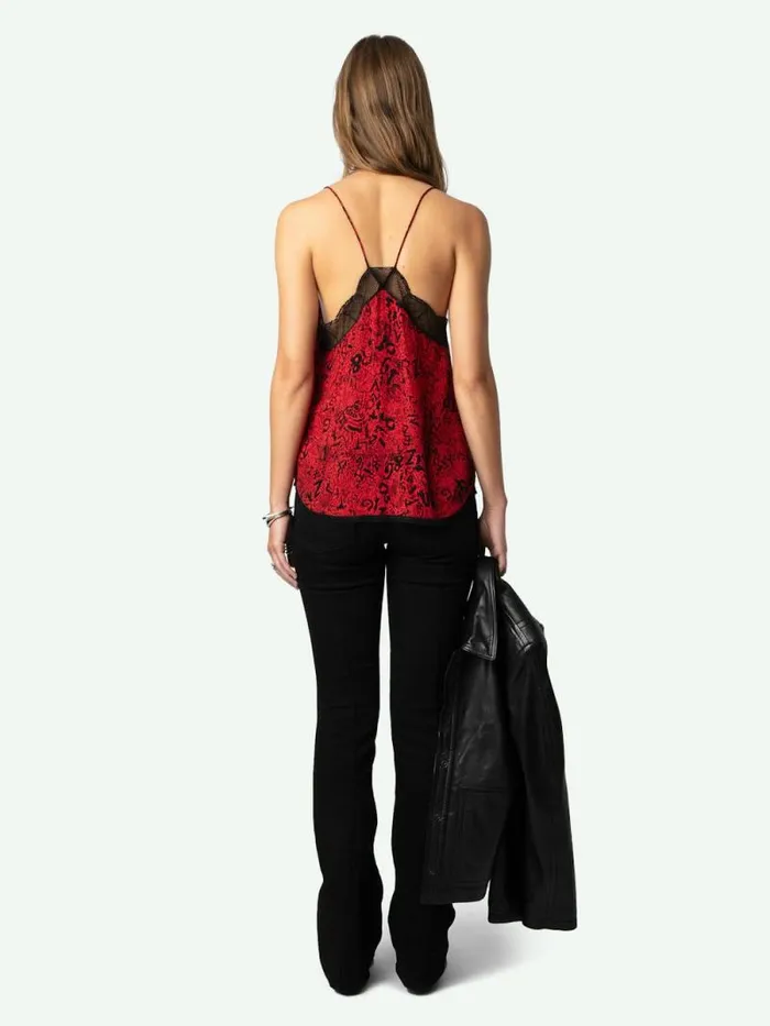 Women Zadig and Voltaire Tops and Shirts Christy Camisole Crimson Women Zadig and Voltaire Tops and Shirts Christy Camisole Crimson