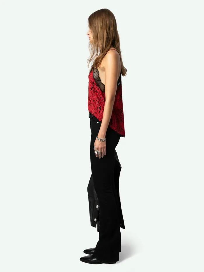Women Zadig and Voltaire Tops and Shirts Christy Camisole Crimson Women Zadig and Voltaire Tops and Shirts Christy Camisole Crimson