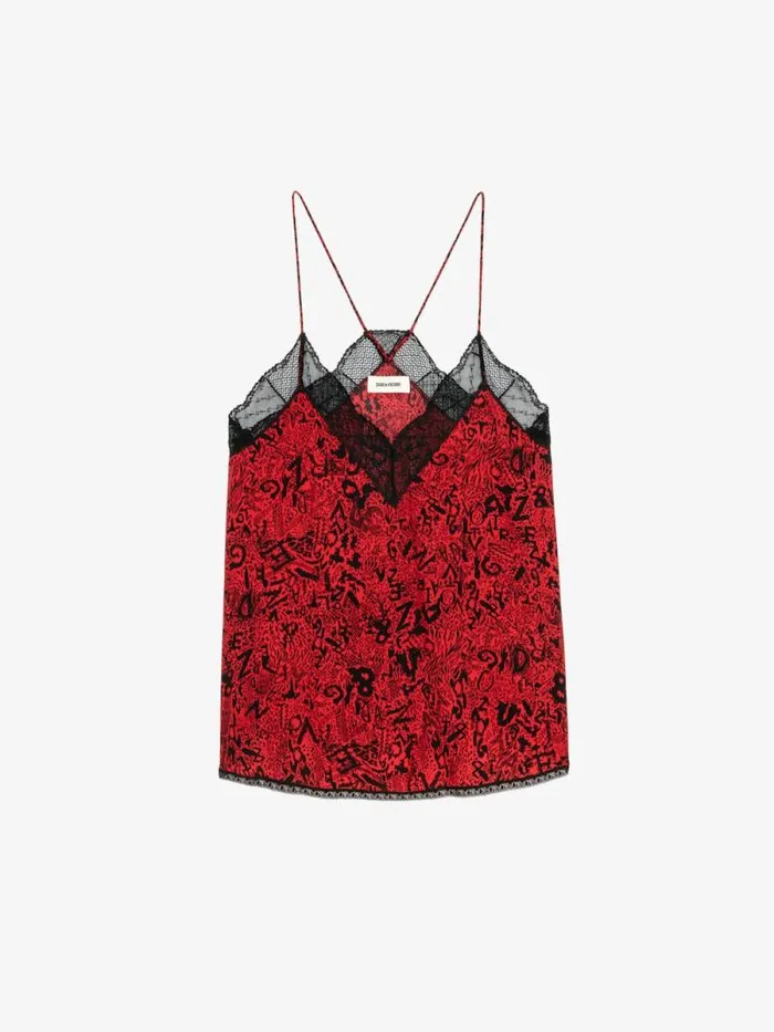 Women Zadig and Voltaire Tops and Shirts Christy Camisole Crimson Women Zadig and Voltaire Tops and Shirts Christy Camisole Crimson