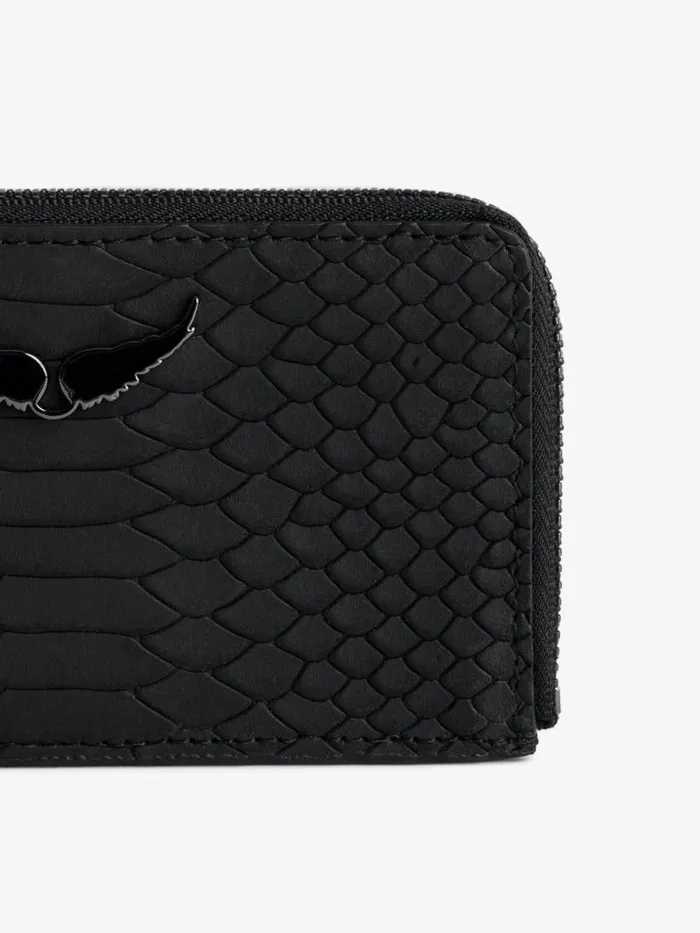 Women Zadig and Voltaire Wallets and Leather Goods ZV Soft Savage Card Case Black Women Zadig and Voltaire Wallets and Leather Goods ZV Soft Savage Card Case Black