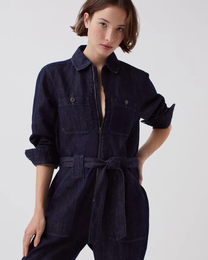 Women ZipUp Jumpsuit Rinse Comptoir Des Cotonniers Dresses and Jumpsuits Women ZipUp Jumpsuit Rinse Comptoir Des Cotonniers Dresses and Jumpsuits