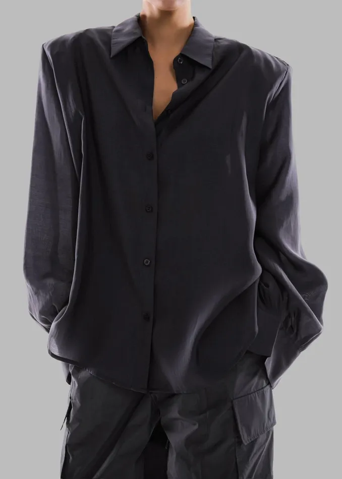 Women Zoula Padded Shirt 8211 Charcoal The Frankie Shop Tops