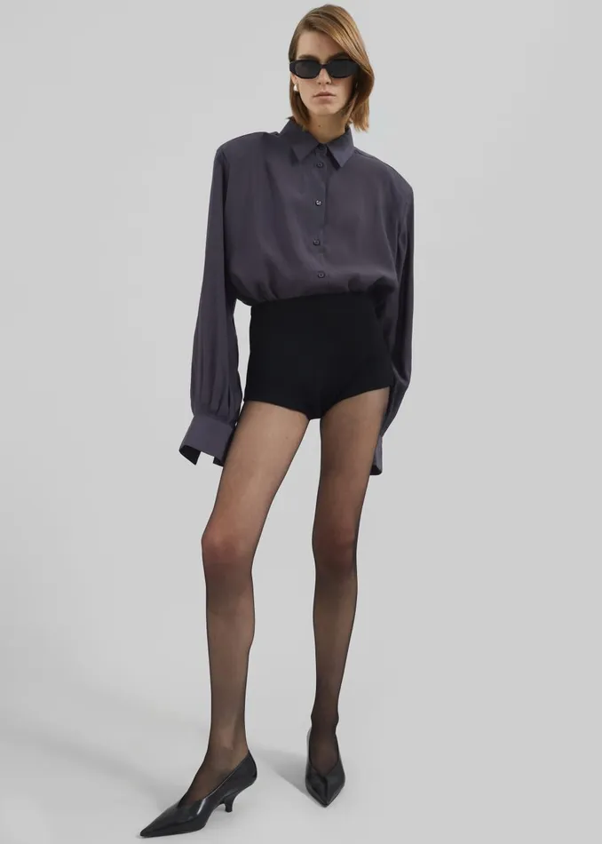 Women Zoula Padded Shirt 8211 Charcoal The Frankie Shop Tops