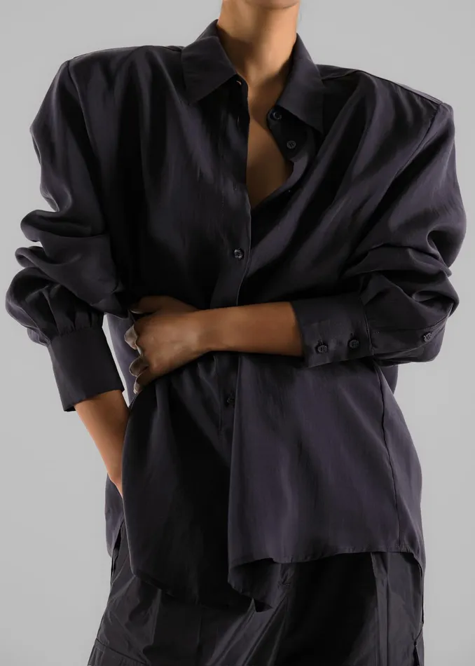 Women Zoula Padded Shirt 8211 Charcoal The Frankie Shop Tops