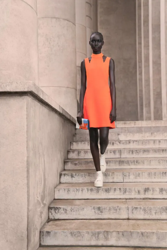 Wool Crpe DoubleFace Dress Coral Women Akris Dresses
