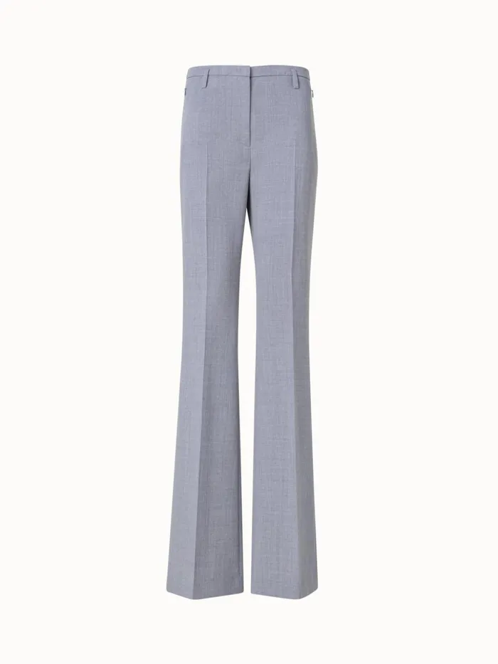 Wool DoubleFace Bootcut Pants Silver Women Akris Pants