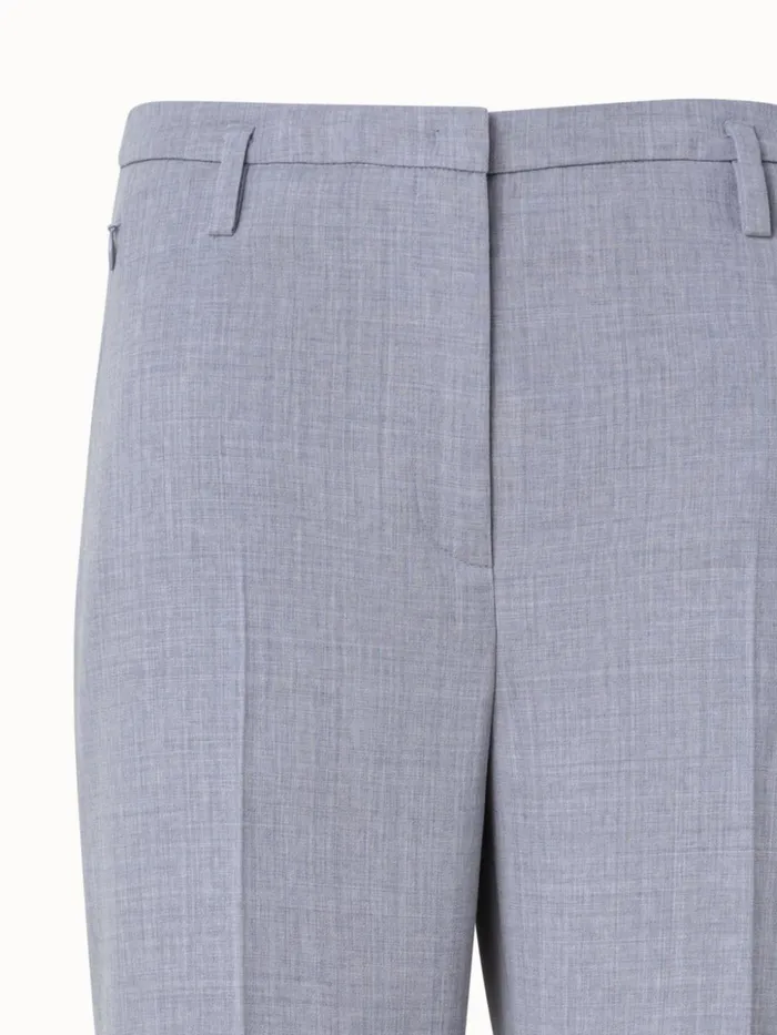 Wool DoubleFace Bootcut Pants Silver Women Akris Pants