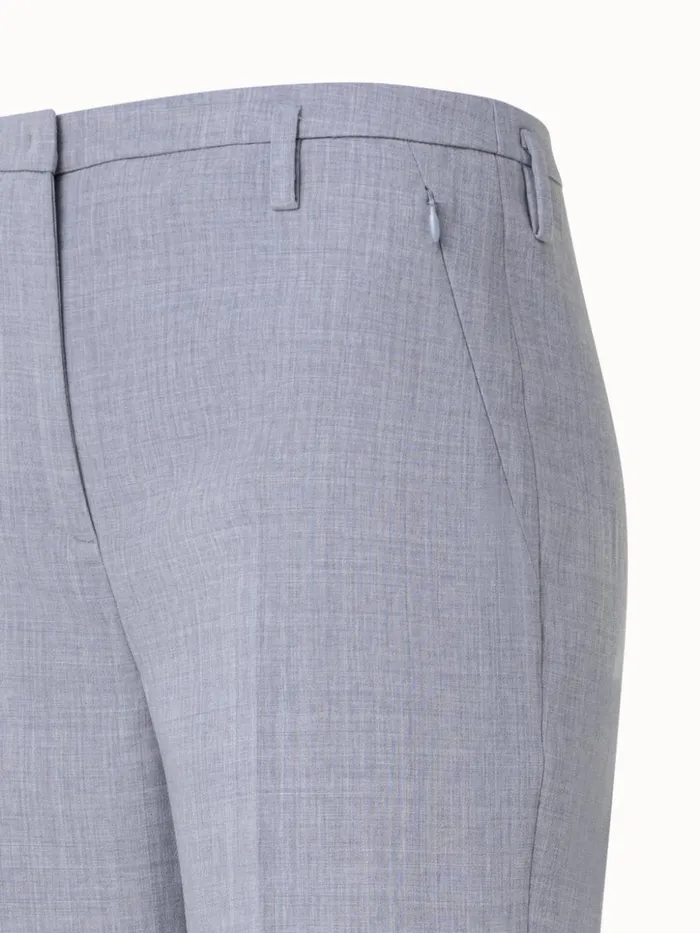 Wool DoubleFace Bootcut Pants Silver Women Akris Pants