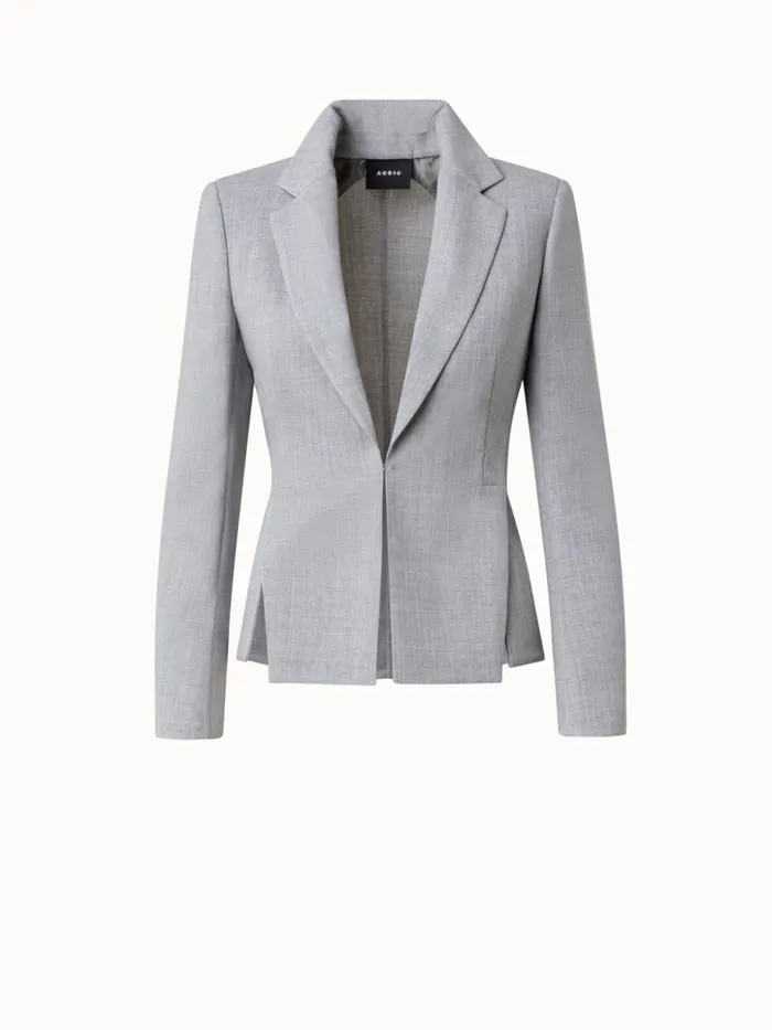 Wool DoubleFace Jacket Silver Women Akris Jackets