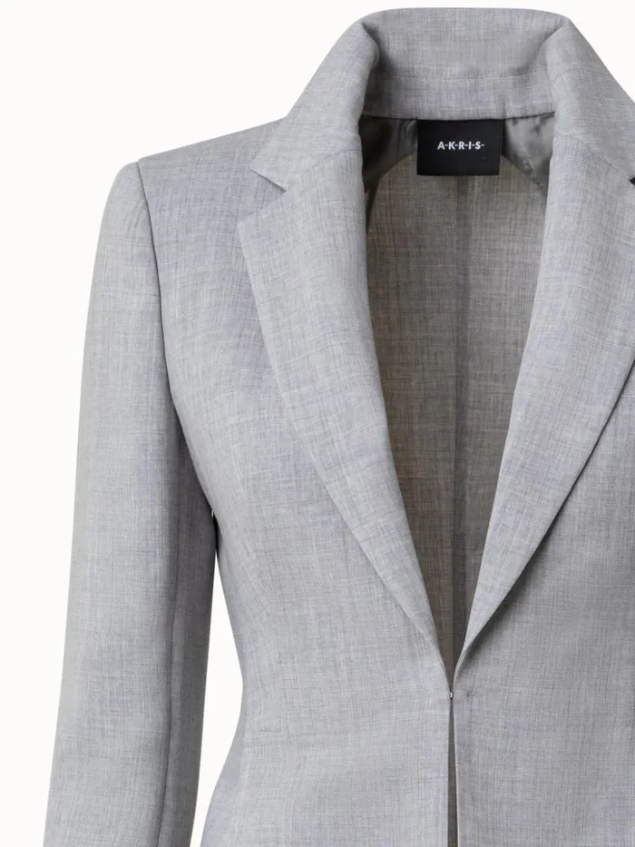 Wool DoubleFace Jacket Silver Women Akris Jackets