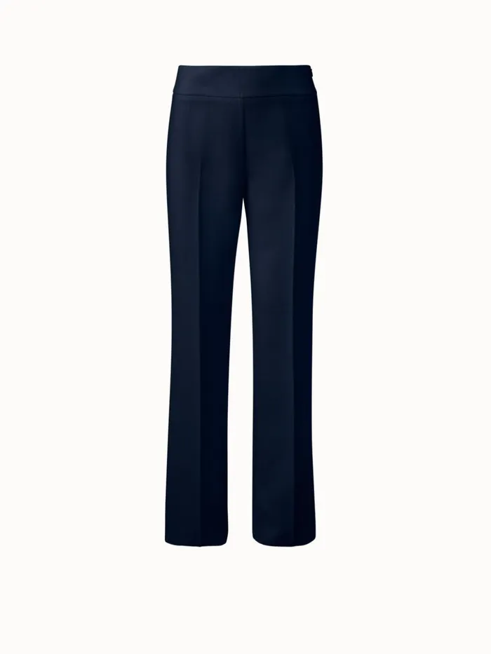 Wool DoubleFace Straight Leg Pants Navy Women Akris Pants