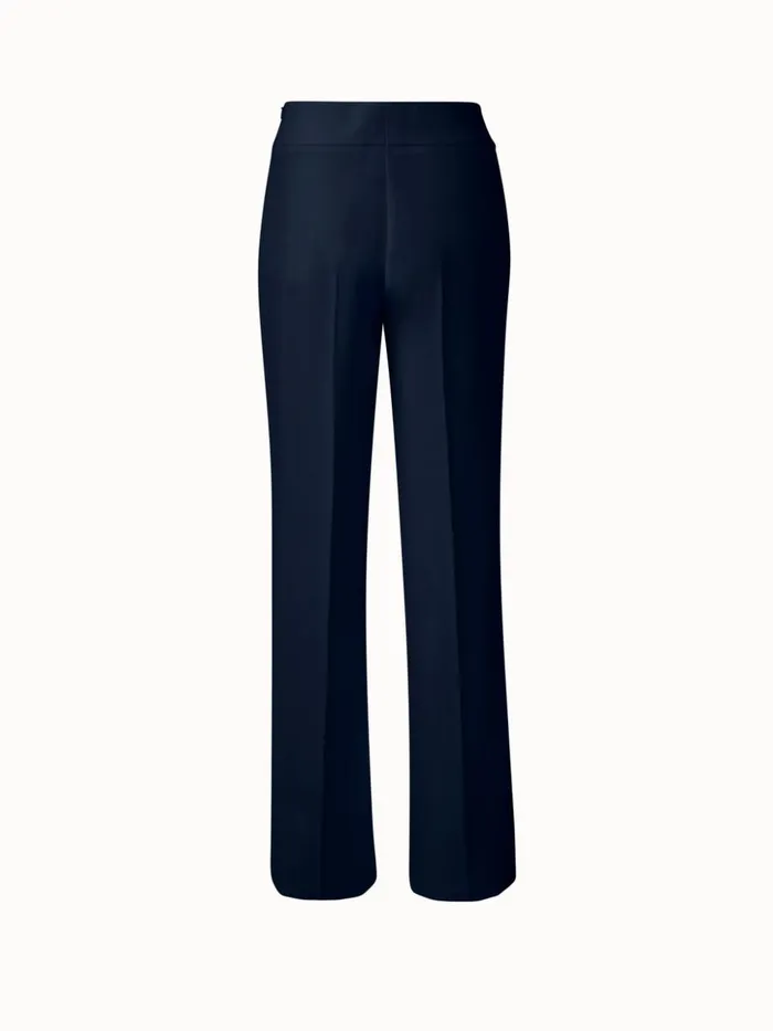 Wool DoubleFace Straight Leg Pants Navy Women Akris Pants