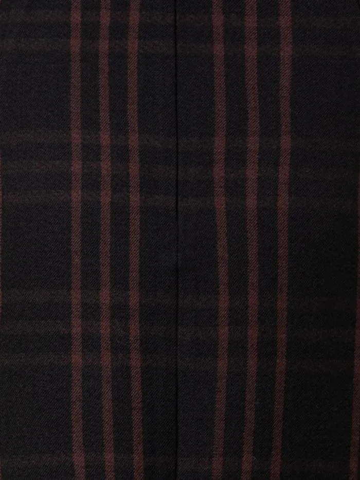 Wool DoubleWeave Short Skirt With Window Pane Check Blackmocca Women Akris Skirts