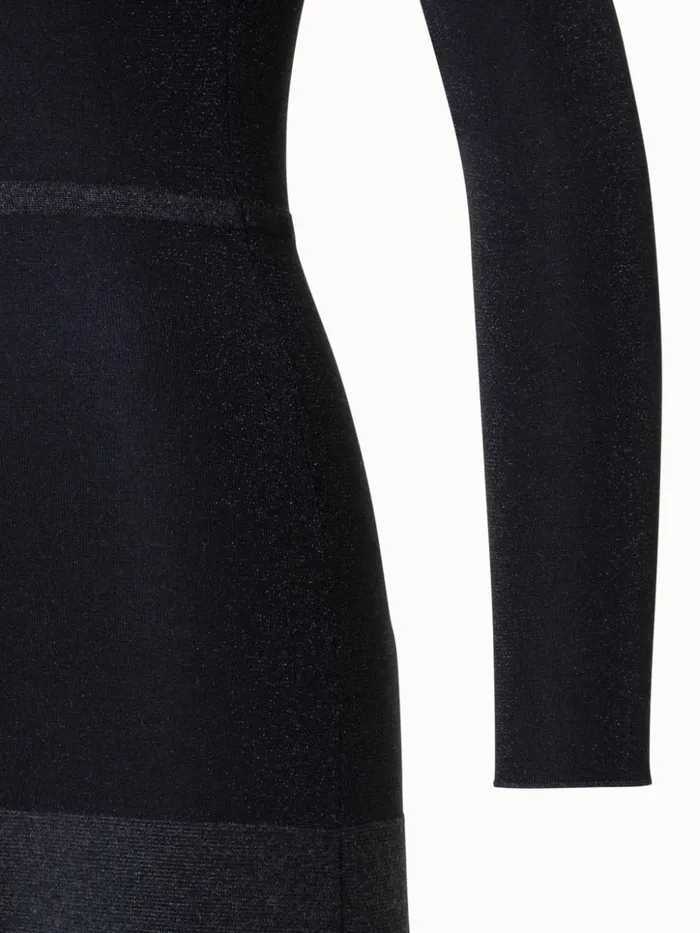 Wool Silk Lurex Stretch Knit Dress Graphiteblack Women Akris Knitwear