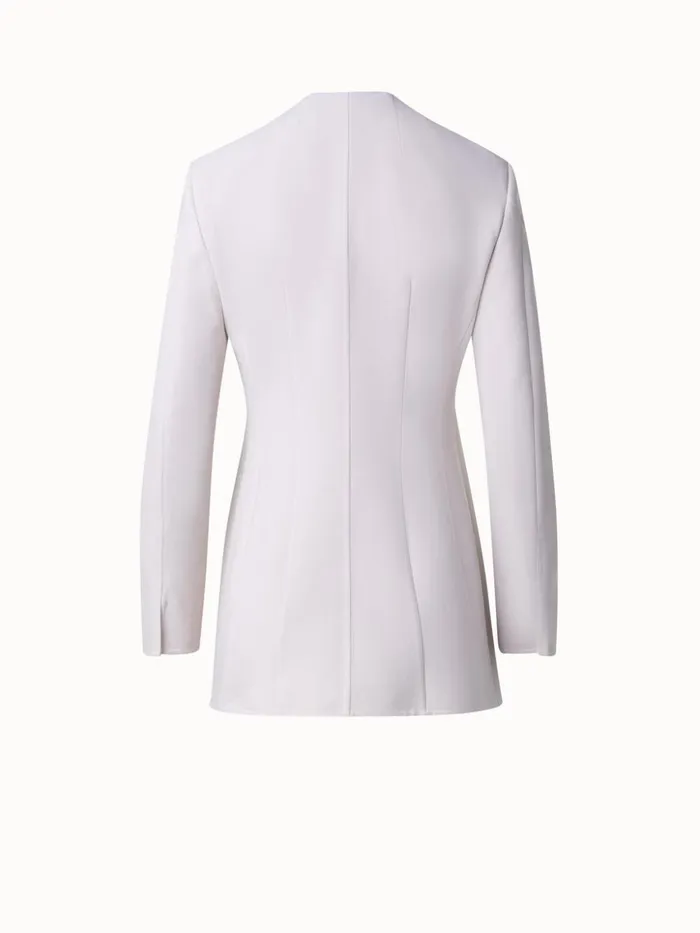 Wool Stretch DoubleFace Long Jacket Greige Women Akris Jackets