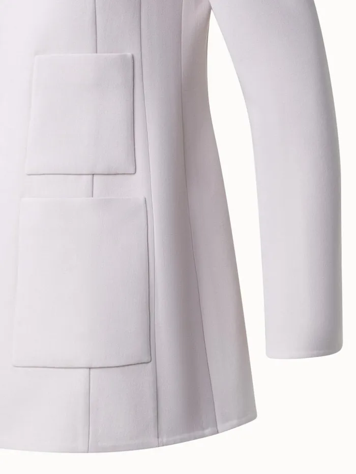 Wool Stretch DoubleFace Long Jacket Greige Women Akris Jackets