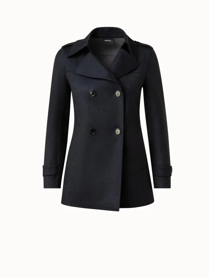 Wool Stretch DoubleFace Peacoat Charcoal Women Akris Jackets